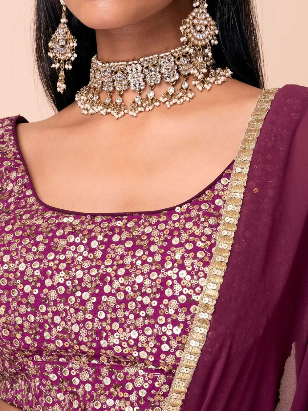 Wine Georgette Lehnga. Buy Designer Lehenga for Women Online at glamrang.in