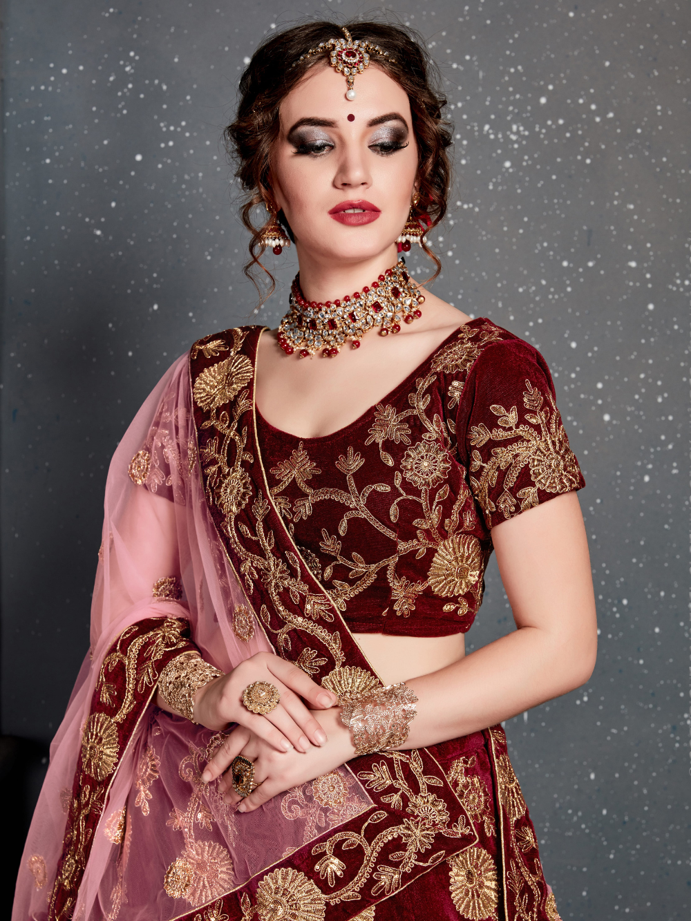 Maroon Lehnga Online