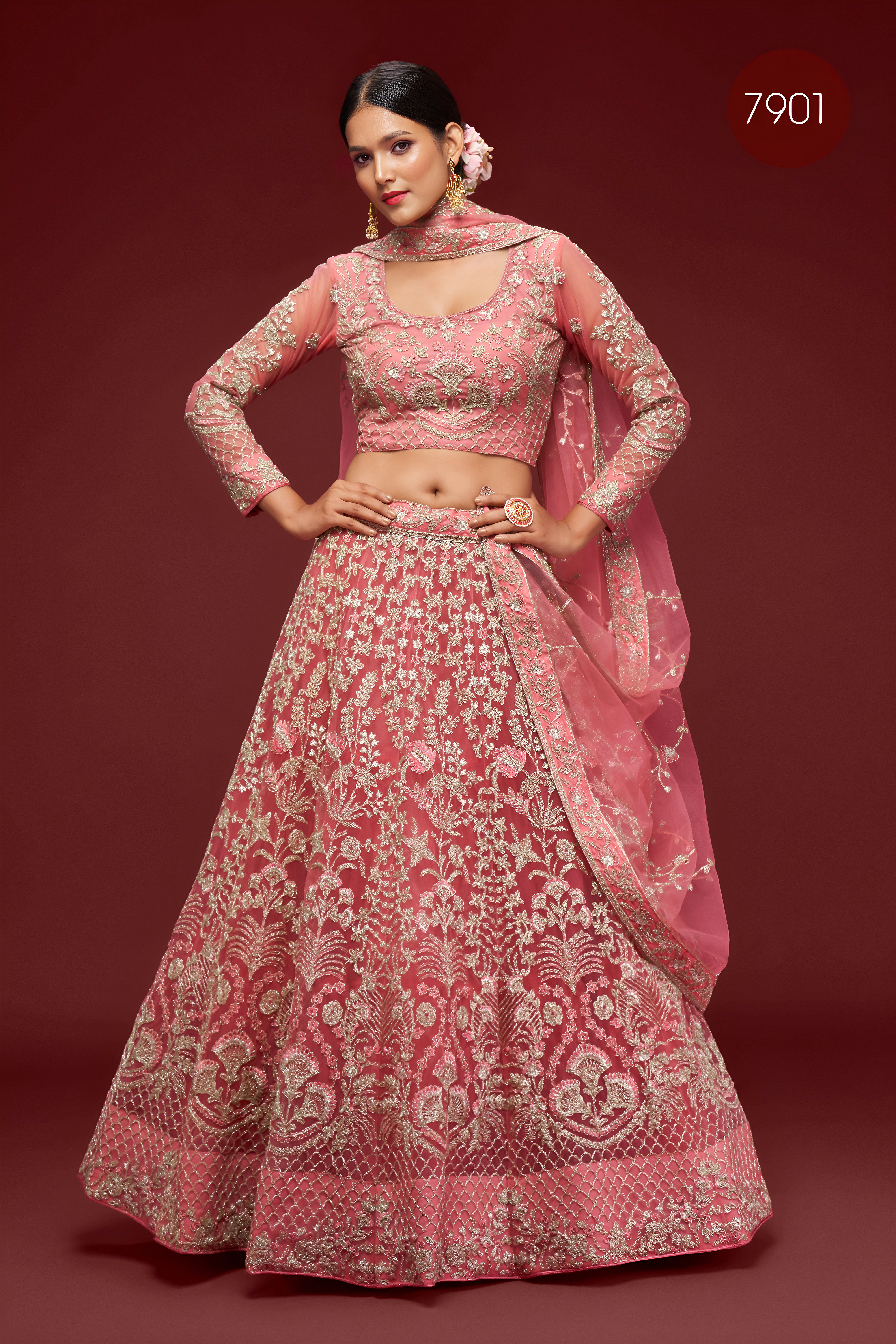 The Shimmers Fantasy Rose Lehenga
