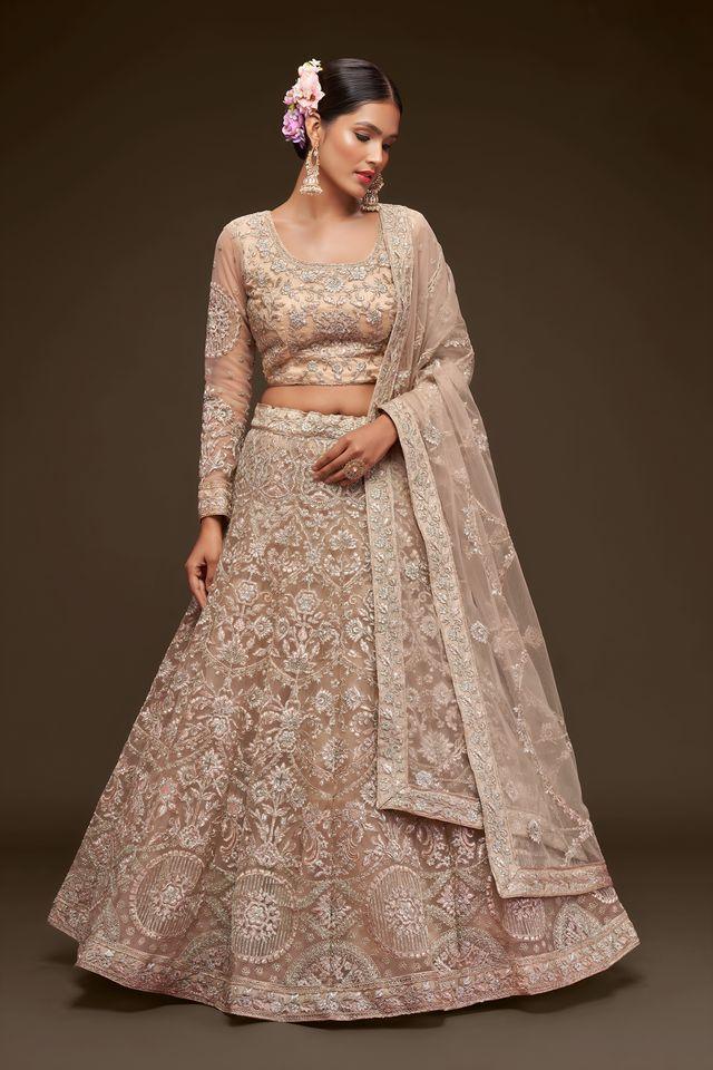 The Shimmers Royal Beige Lehenga
