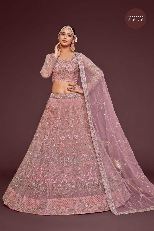 The Shimmers Pearl Pink Lehenga