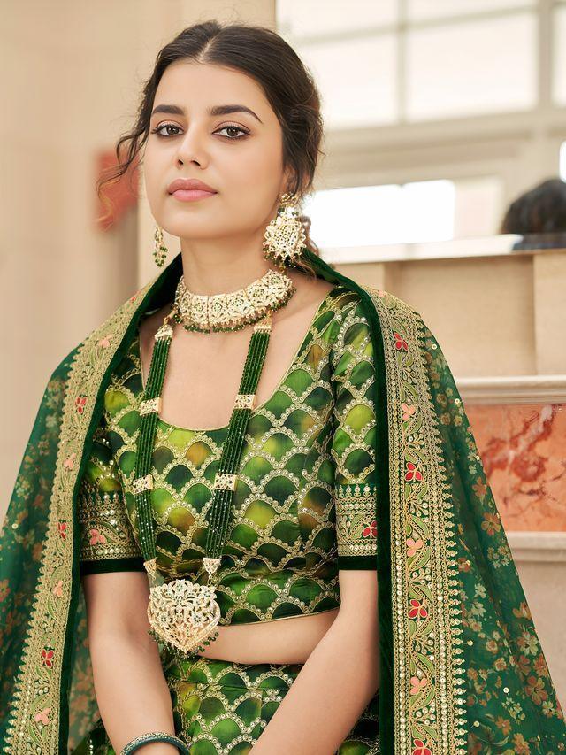 Cultural Green Lehenga